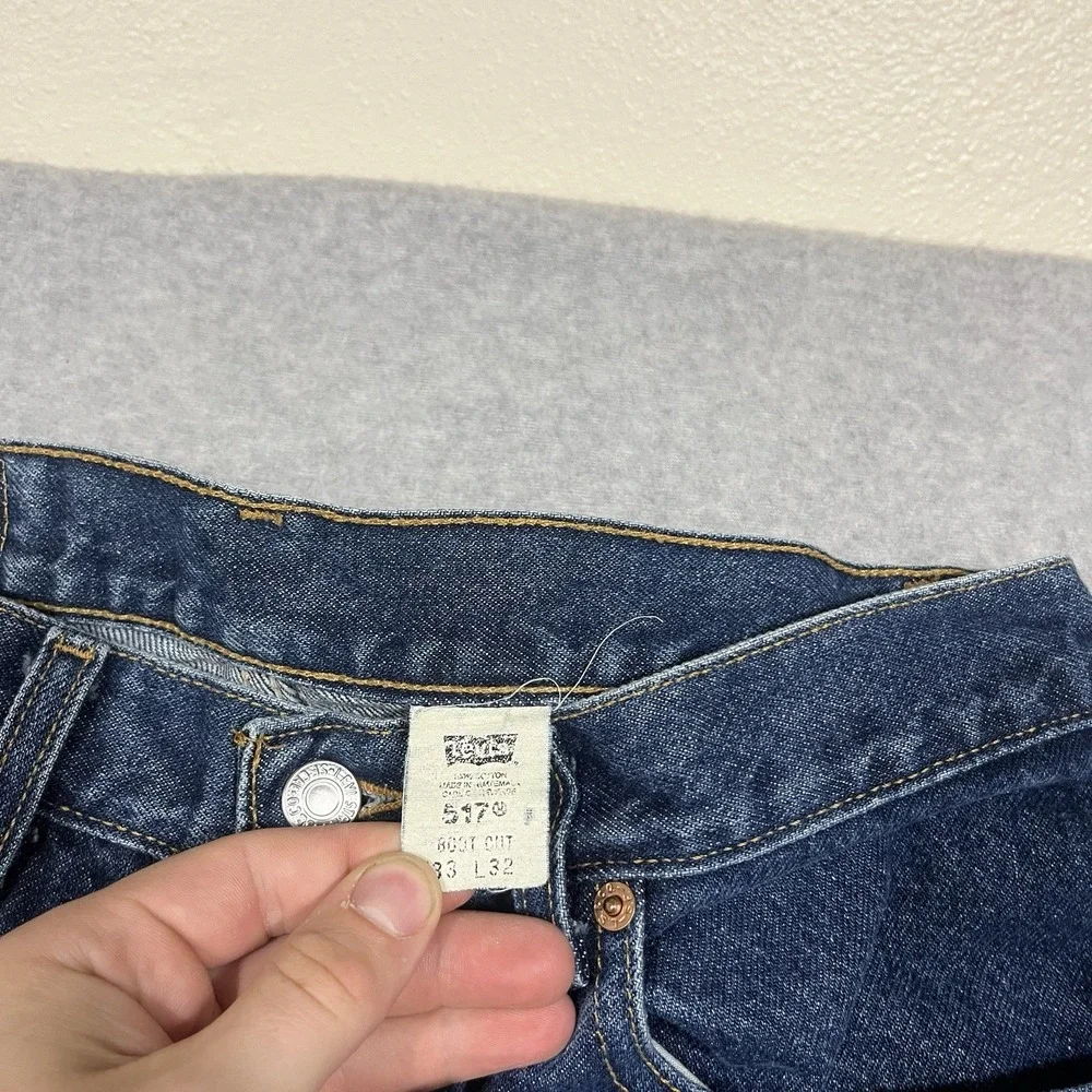 Vintage Levis Jeans Mens 33x32 (Fit 32x32) Blue 517 Bootcut Cowboy Western Dark
